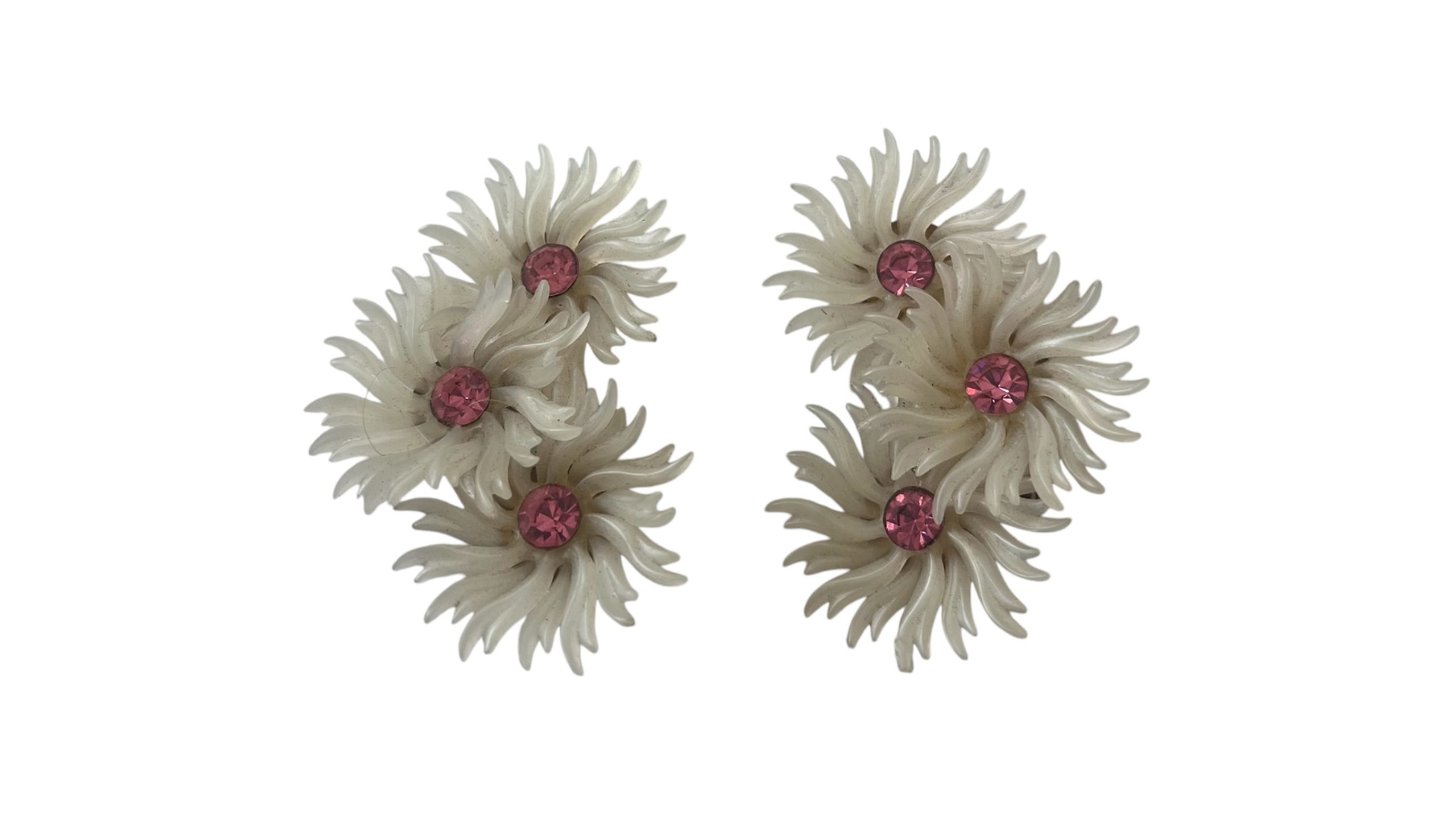 עגילי קליפס אהבה ורודה